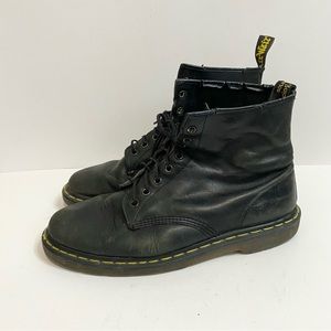 Dr. Martens Men's Vintage Made In England Combat Boots Leather Black